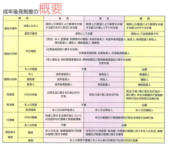 成年後見制度の概要